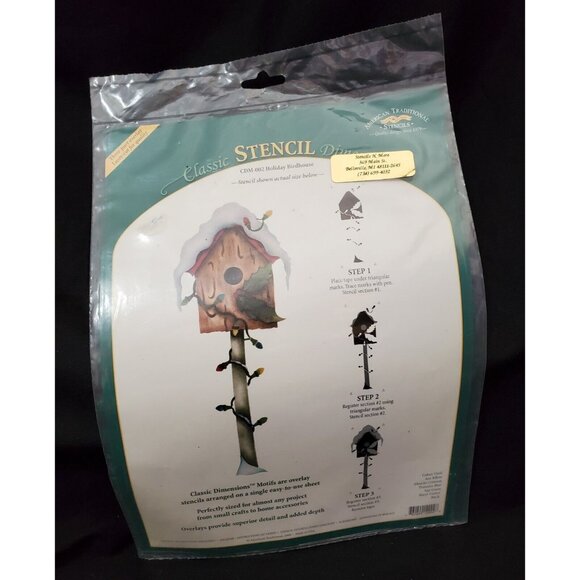 American Traditional Christmas HOLIDAY BIRDHOUSE overlay stencils for crafts - Picture 1 of 4